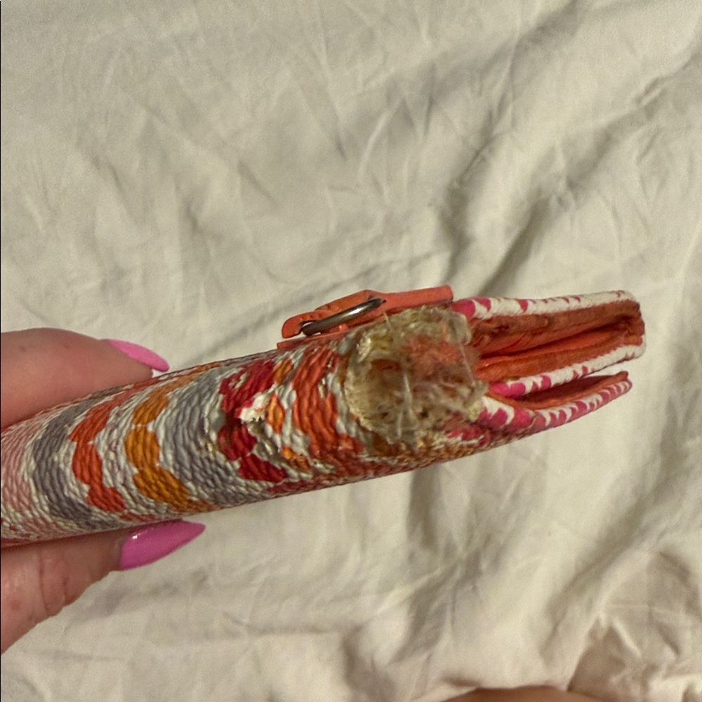 Vera Bradley Pink and Orange Striped Wallet - Picture 3 of 4